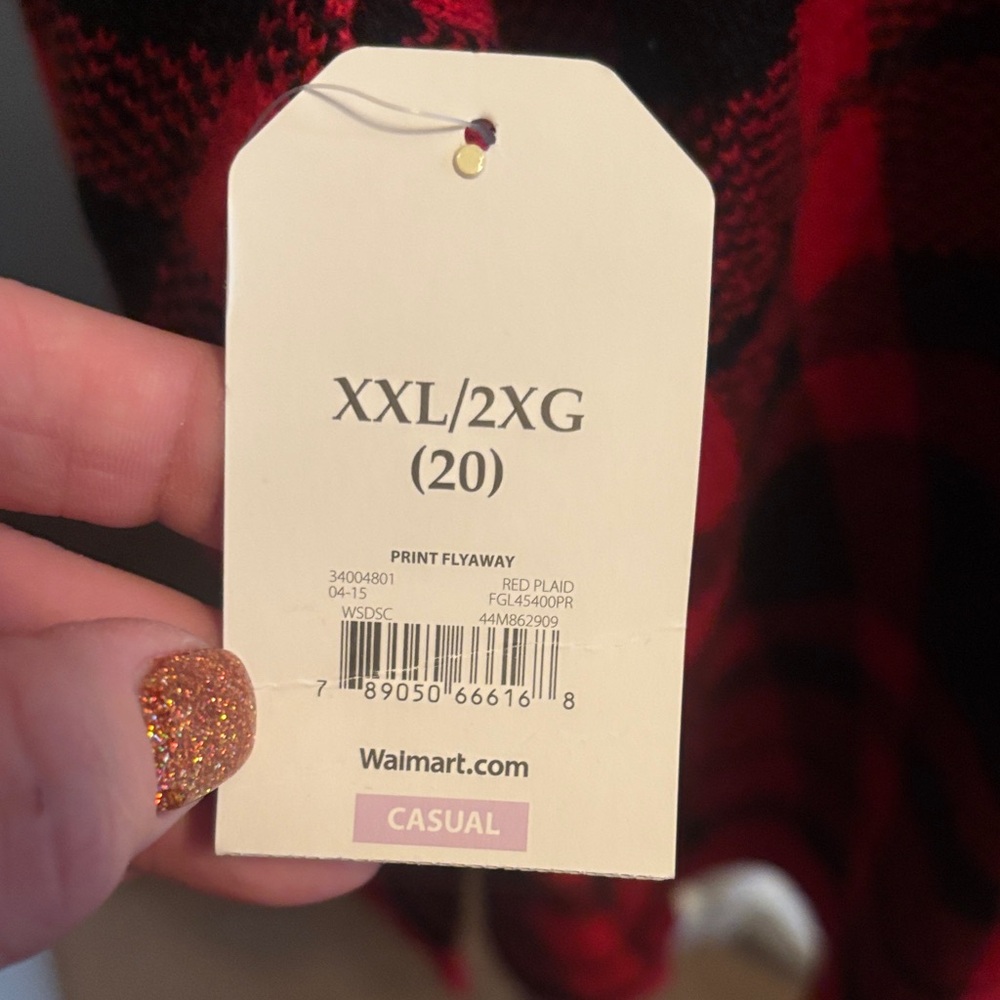 Red and Black Plaid Cardigan - Picture 5 of 6